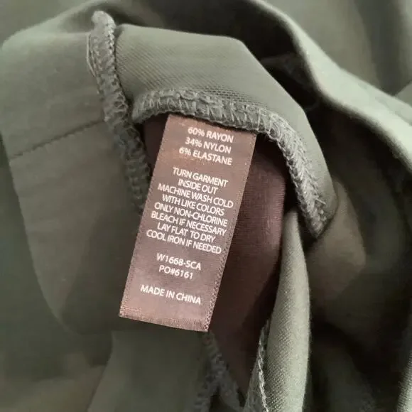 Betabrand Black Green Ponte Knit Yoga Dress Pant Medium Petite - Picture 11 of 11